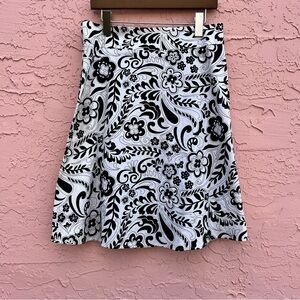 Vintage Spring Street Black White A-Line Cotton Skirt Size 9